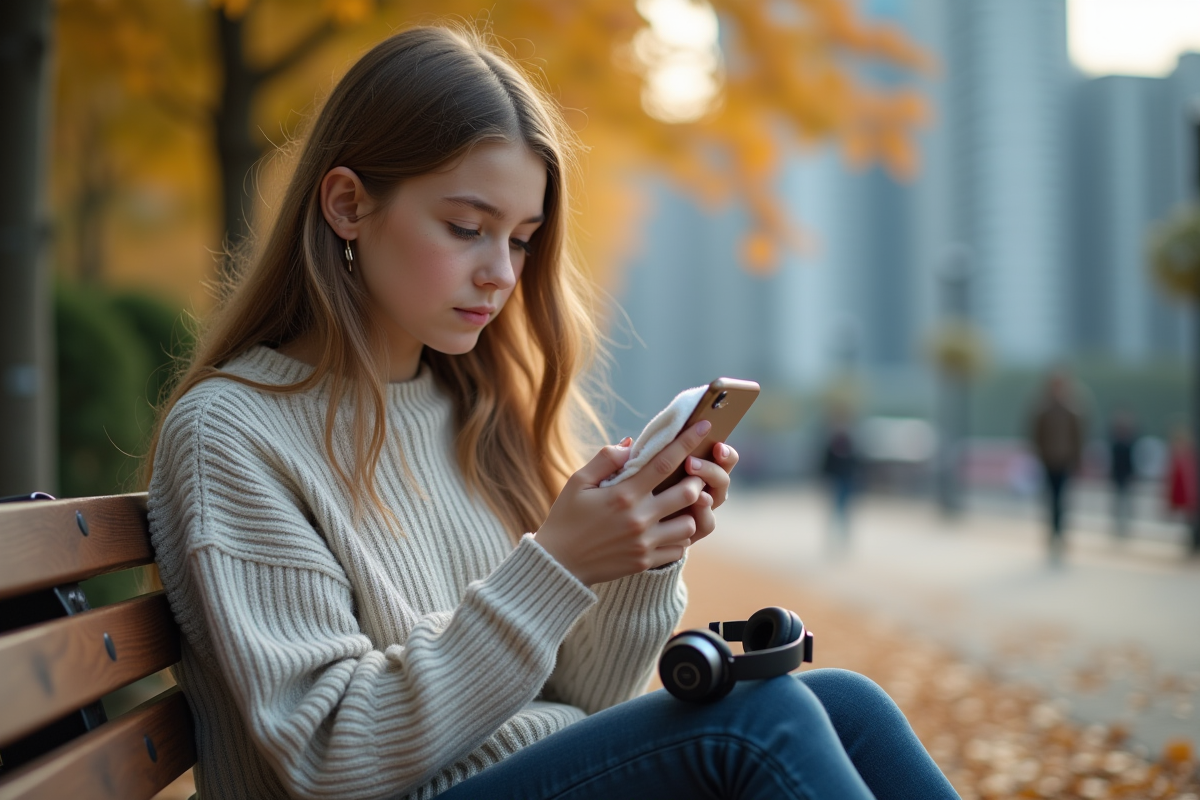 Jeune fille nettoie l