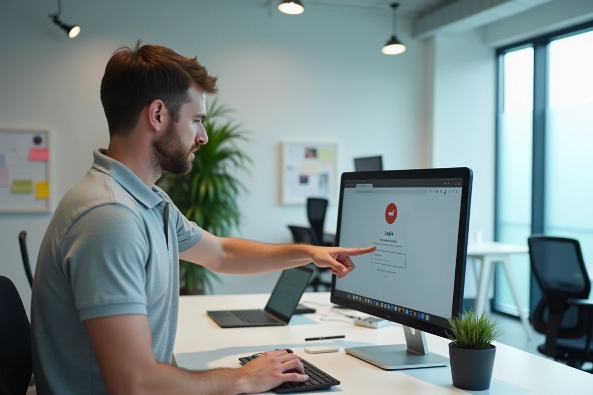 Technicien informatique universitaire aidant à résoudre un problème de connexion au webmail académique de Nantes